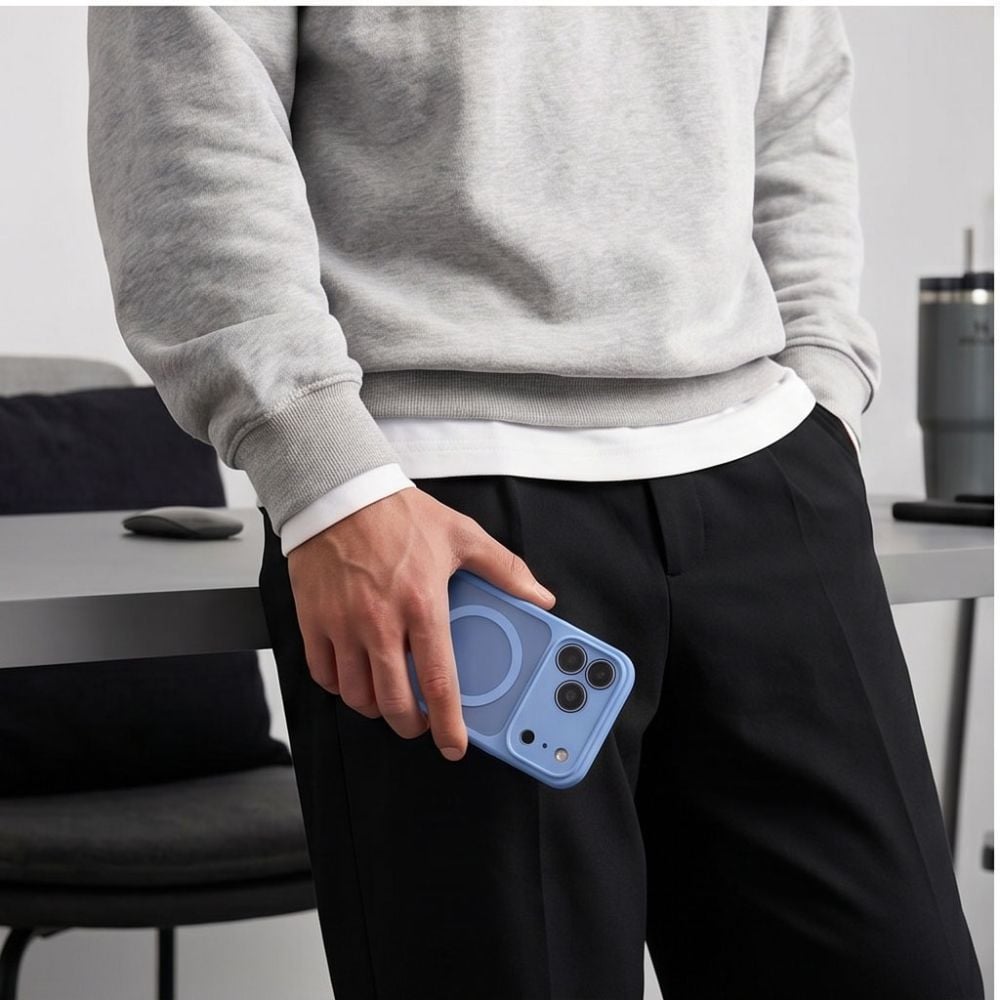 Tech-Protect BasicMag MagSafe-etui til iPhone 17 Pro Max / 18 Pro Max – Lys blå, mat