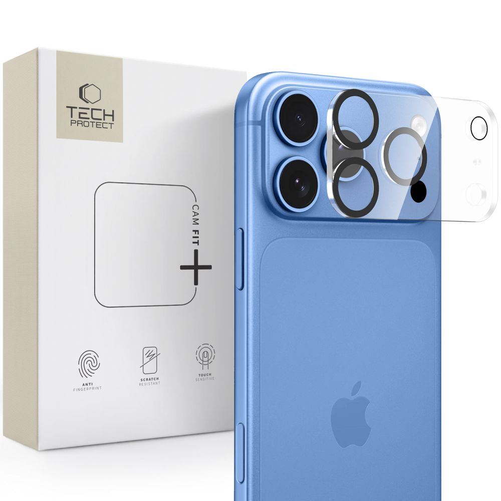 Tech-Protect Cam Fit+ kamerabeskyttelse til iPhone 18 Pro – gennemsigtig