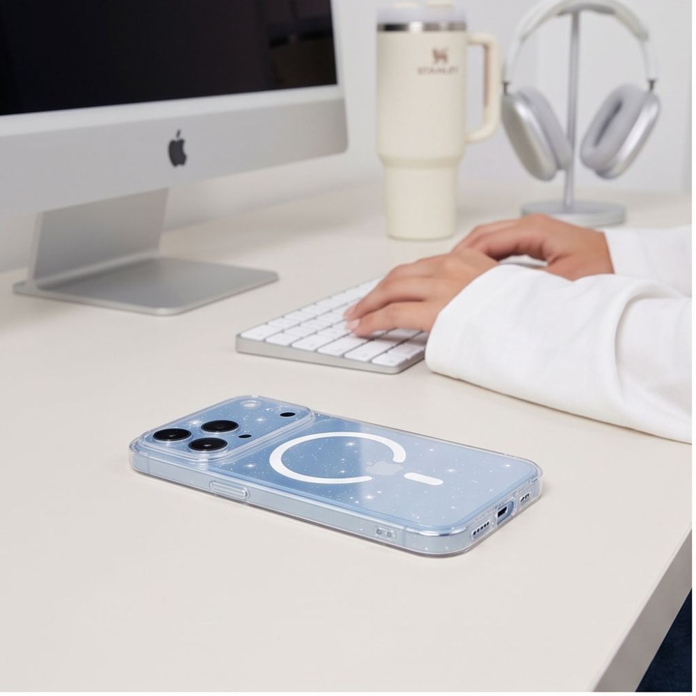 Tech-Protect FlexAir MagSafe-etui til iPhone 17 Pro Max / 18 Pro Max – Klar med glitter