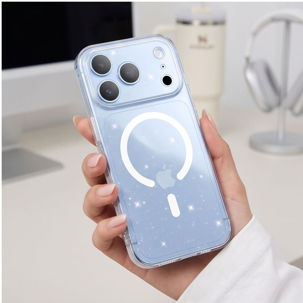 Tech-Protect FlexAir MagSafe-etui til iPhone 17 Pro Max / 18 Pro Max – Klar med glitter