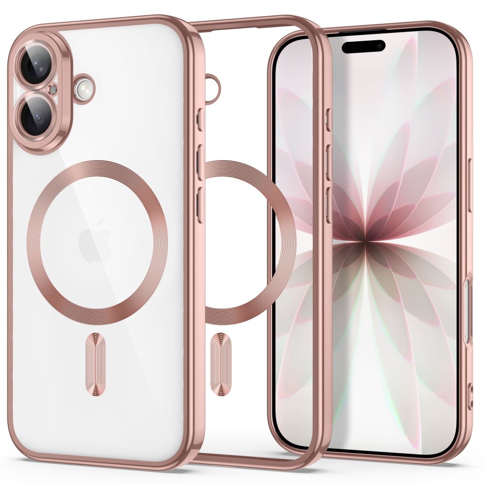Tech-Protect MagFlex-etui til iPhone 17 – gennemsigtig lyserød