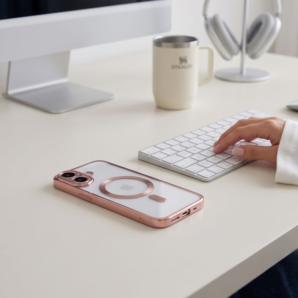 Tech-Protect MagFlex-etui til iPhone 17 – gennemsigtig lyserød