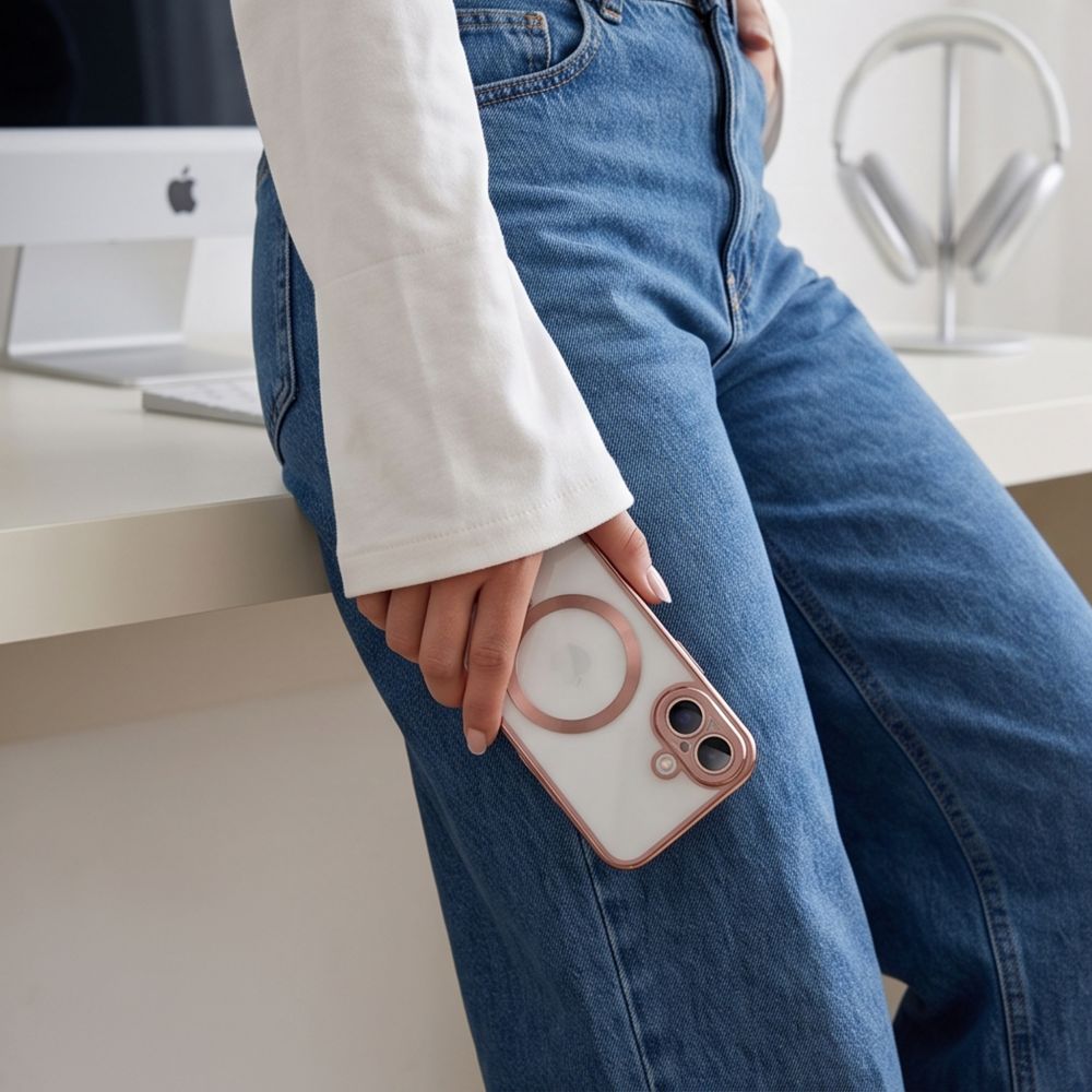 Tech-Protect MagFlex-etui til iPhone 17 – gennemsigtig lyserød