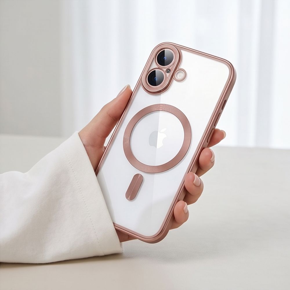 Tech-Protect MagFlex-etui til iPhone 17 – gennemsigtig lyserød