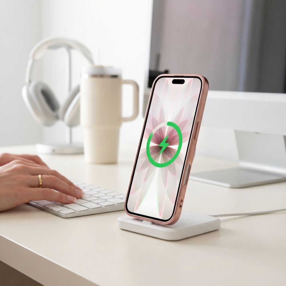 Tech-Protect MagFlex-etui til iPhone 17 – gennemsigtig lyserød