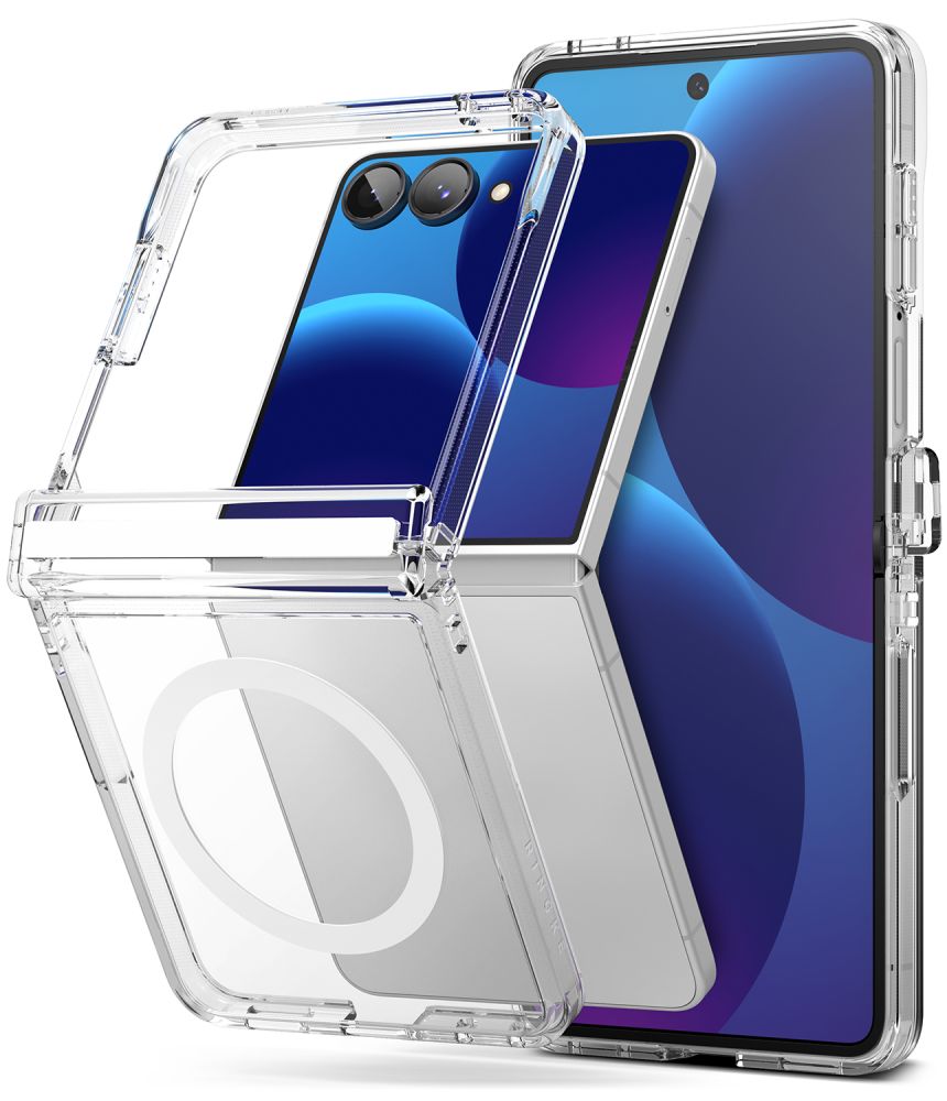 Ringke Fusion Flap magnetisk MagSafe-etui til Samsung Galaxy Z Flip 8 – gennemsigtigt