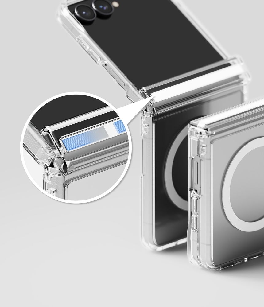 Ringke Fusion Flap magnetisk MagSafe-etui til Samsung Galaxy Z Flip 8 – gennemsigtigt