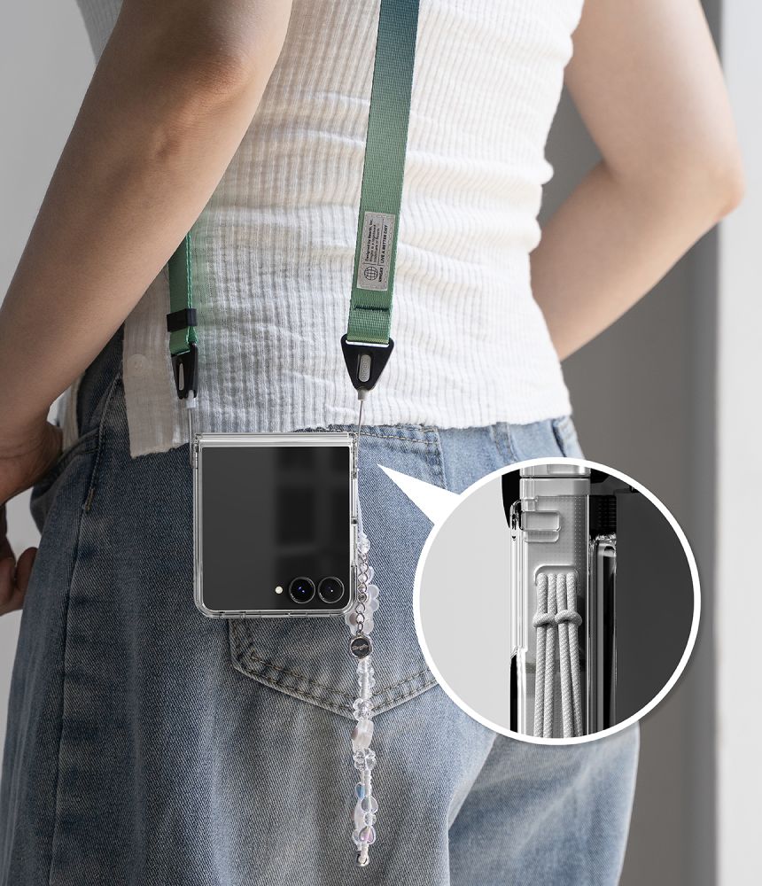Ringke Fusion Flap magnetisk MagSafe-etui til Samsung Galaxy Z Flip 8 – gennemsigtigt