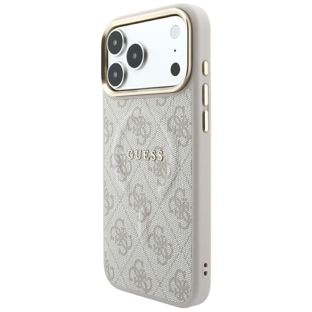 Guess præget 4G Classic MagSafe-etui til iPhone 17 Pro / 18 Pro – lyserød