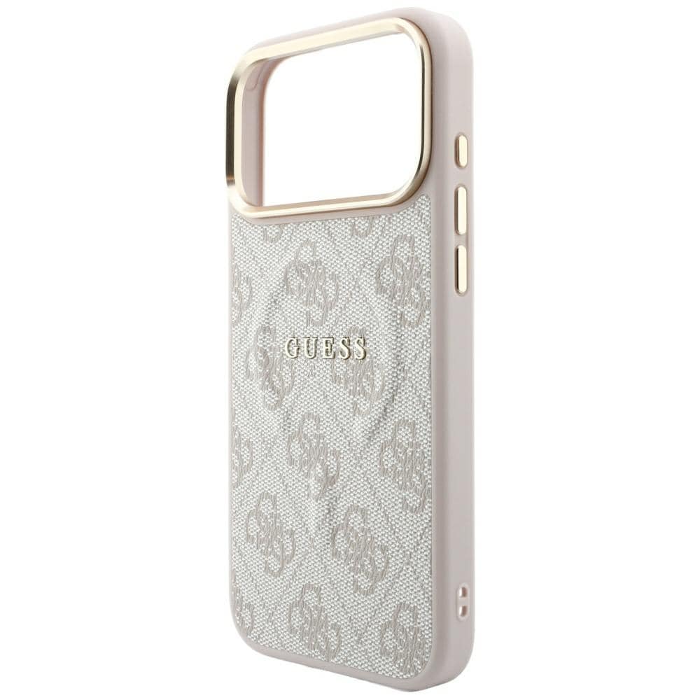 Guess præget 4G Classic MagSafe-etui til iPhone 17 Pro / 18 Pro – lyserød