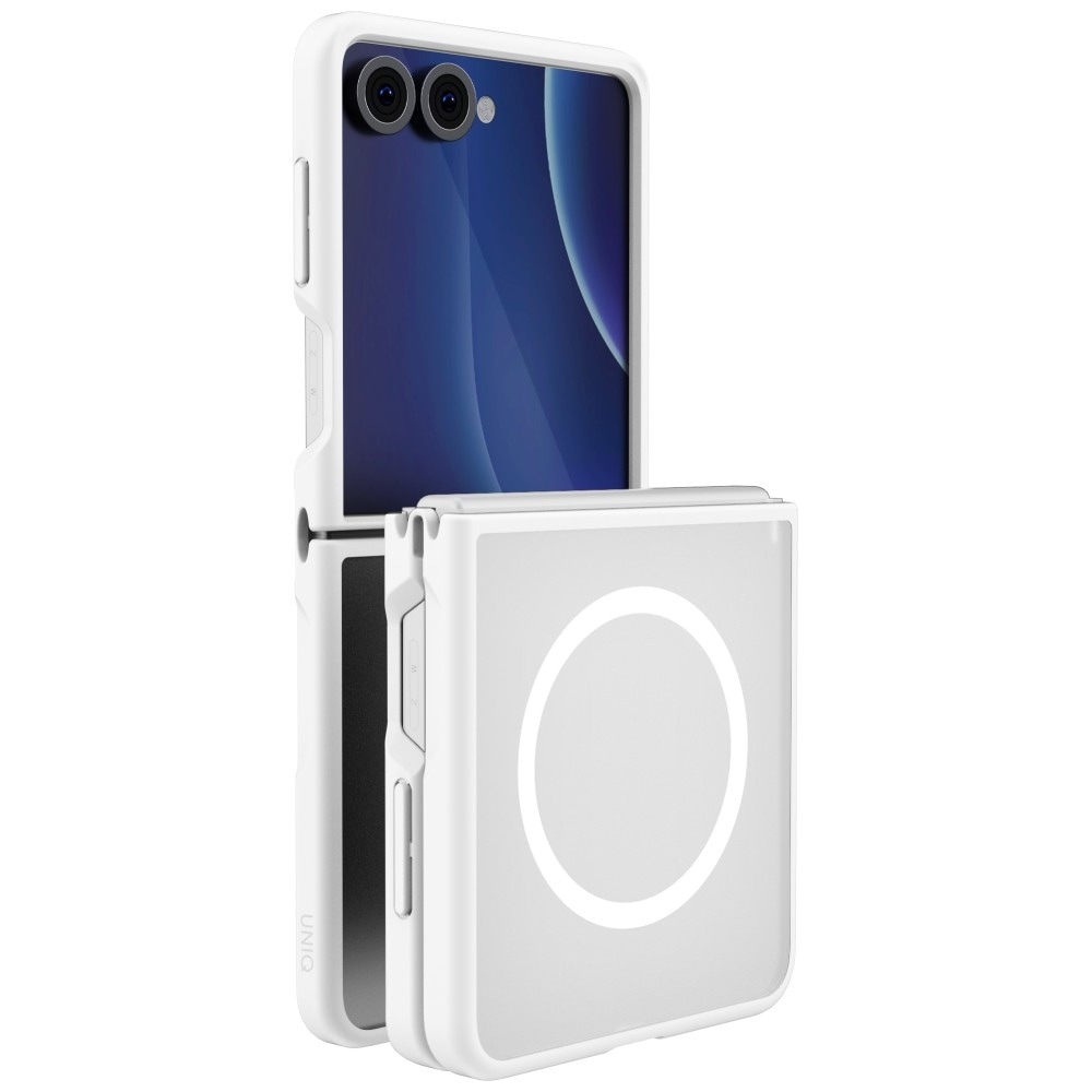 Uniq Veren AF Magclick-opladningsetui til Samsung Galaxy Z Flip 8 – hvid