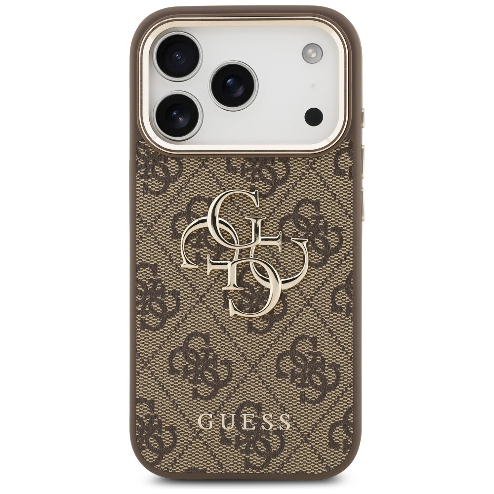 Guess 4G Big 4G Classic Logo-etui til iPhone 17 Pro / 18 Pro – brun og guld