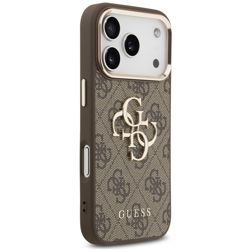 Guess 4G Big 4G Classic Logo-etui til iPhone 17 Pro / 18 Pro – brun og guld