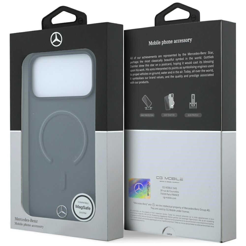 Mercedes 3D MagSafe-etui i læder til iPhone 18 Pro Max / 17 Pro Max – antracit