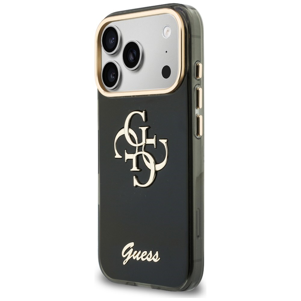 Guess IML 4G Script metaletui til iPhone 17 Pro / 18 Pro – Sort