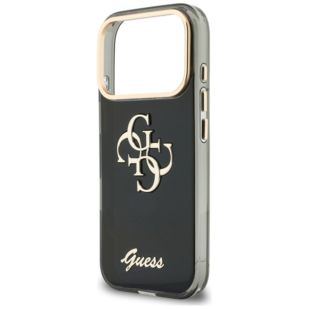 Guess IML 4G Script metaletui til iPhone 17 Pro / 18 Pro – Sort