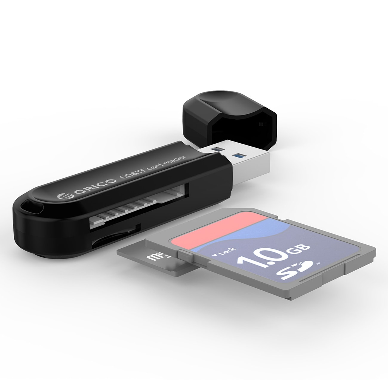 Orico CRS21 USB 3.0 SD- og microSD-kortlæser – sort