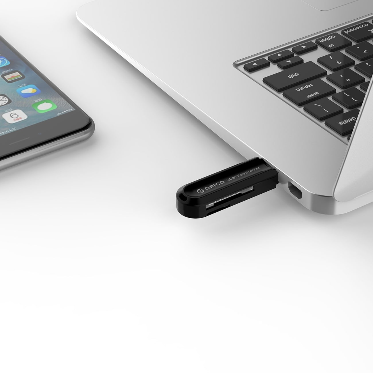 Orico CRS21 USB 3.0 SD- og microSD-kortlæser – sort