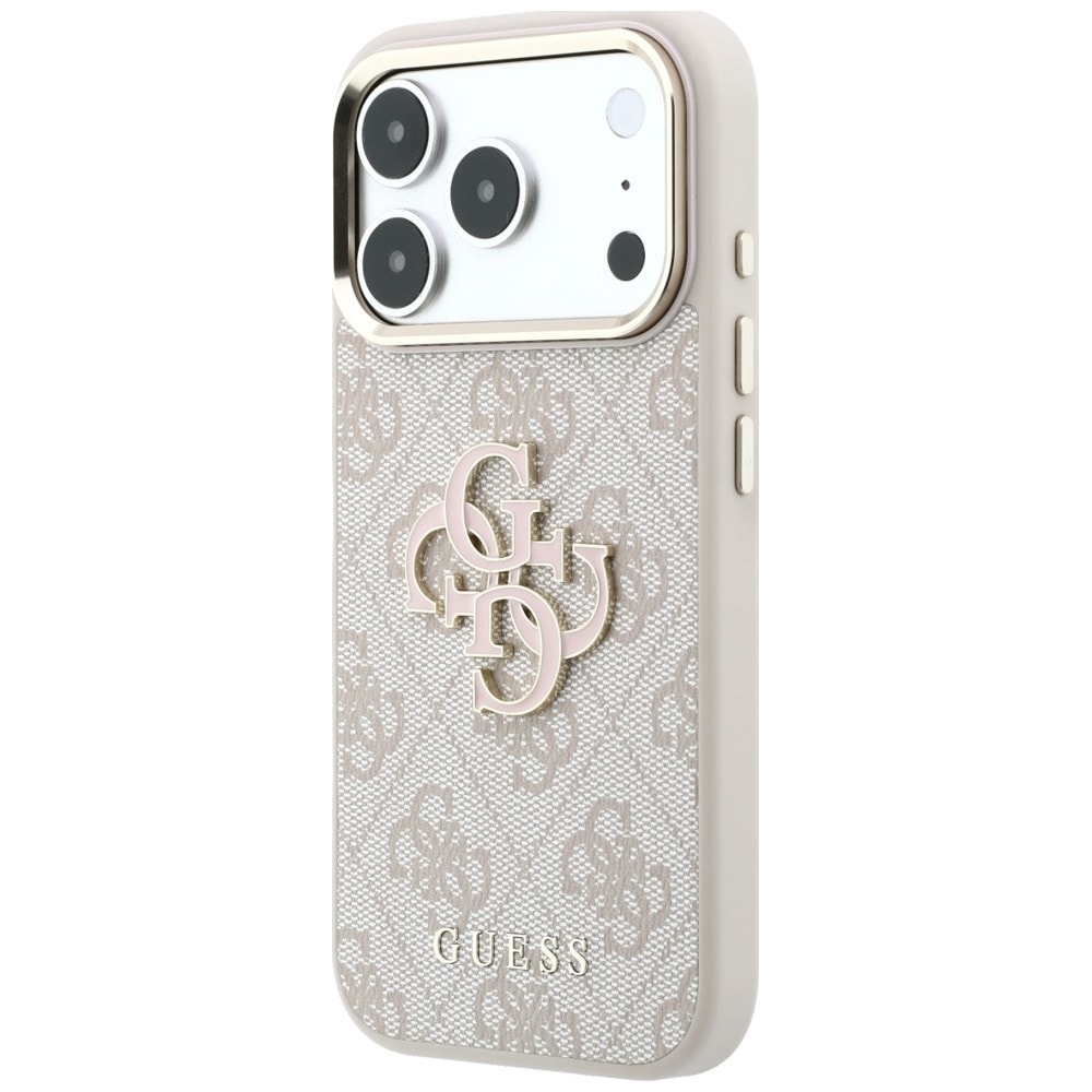 Guess 4G & Big Resin-logo-etui til iPhone 17 Pro / 18 Pro – lyserød