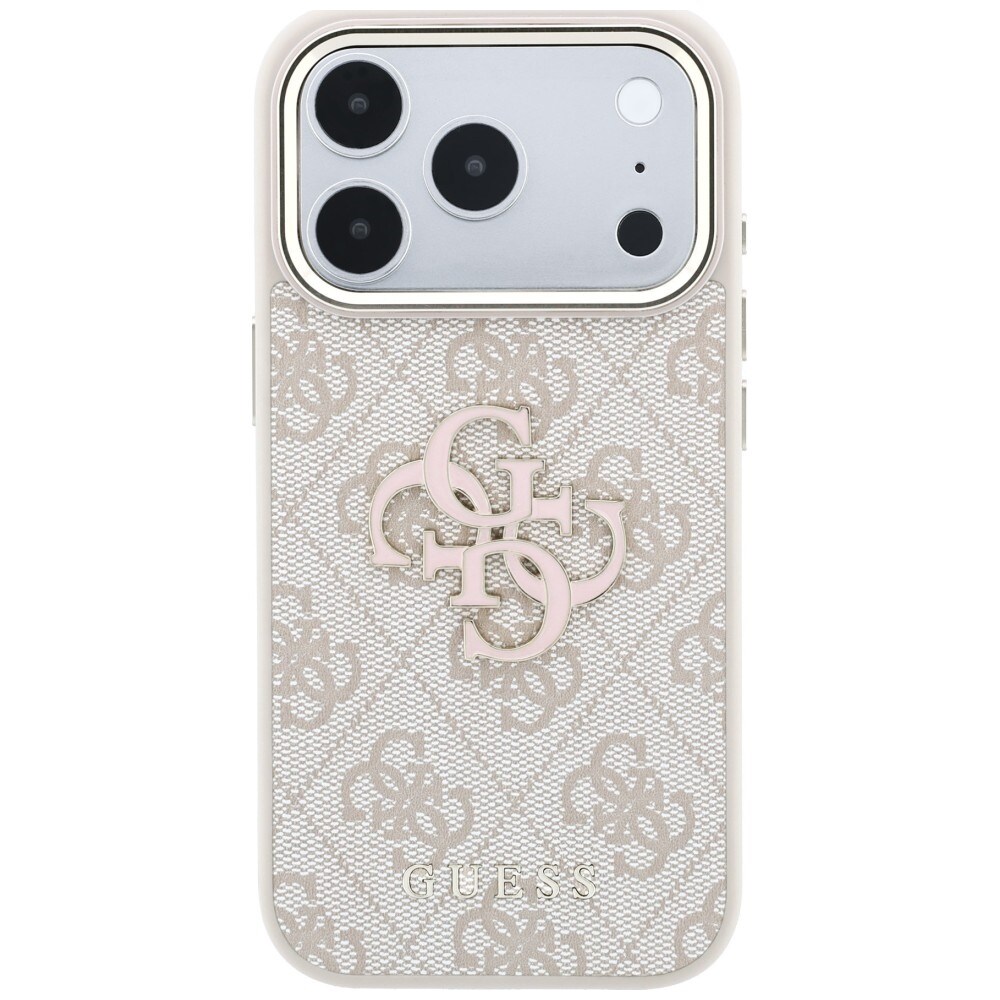 Guess 4G & Big Resin-logo-etui til iPhone 17 Pro / 18 Pro – lyserød