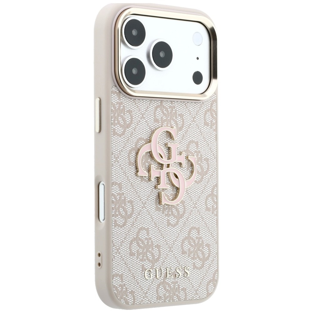 Guess 4G & Big Resin-logo-etui til iPhone 17 Pro / 18 Pro – lyserød