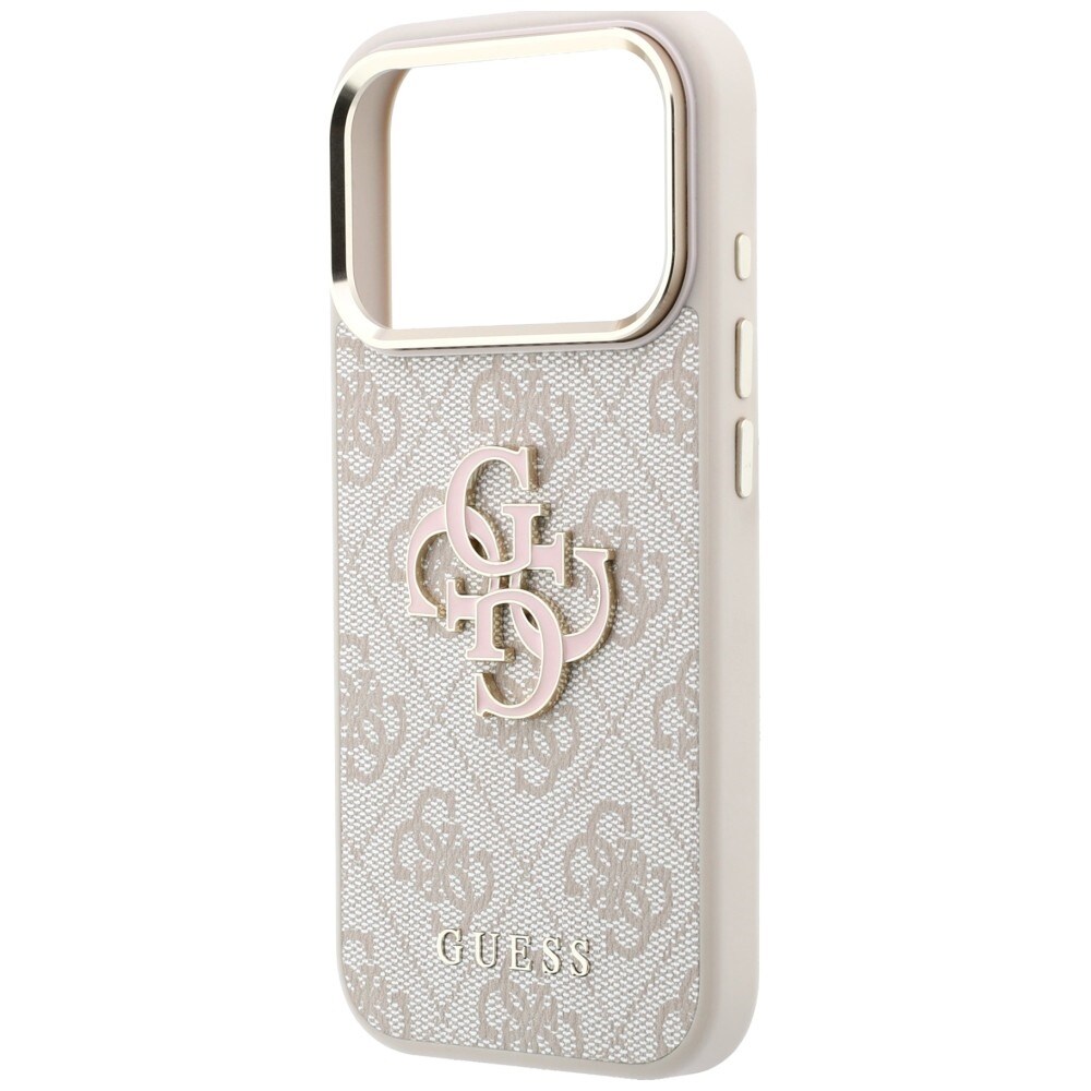 Guess 4G & Big Resin-logo-etui til iPhone 17 Pro / 18 Pro – lyserød