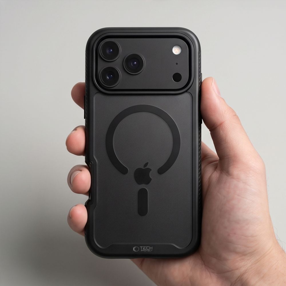 Tech-Protect Defense MagSafe-etui til iPhone 17 Pro Max / 18 Pro Max – mat sort