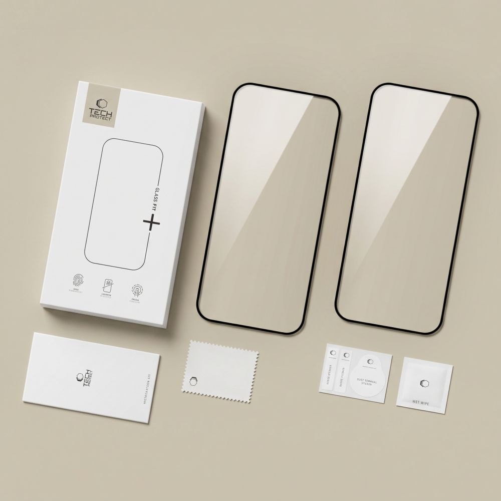 Tech-Protect Glass Fit+ 2-pak hærdet glas til Xiaomi Redmi 17 4G / 5G – Sort
