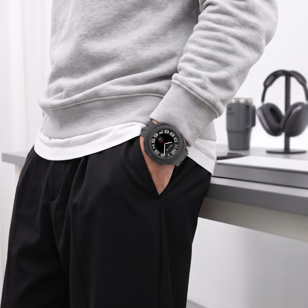 Tech-Protect Defense 2-pak etui til Samsung Galaxy Watch Ultra 47 mm – klar, mat sort