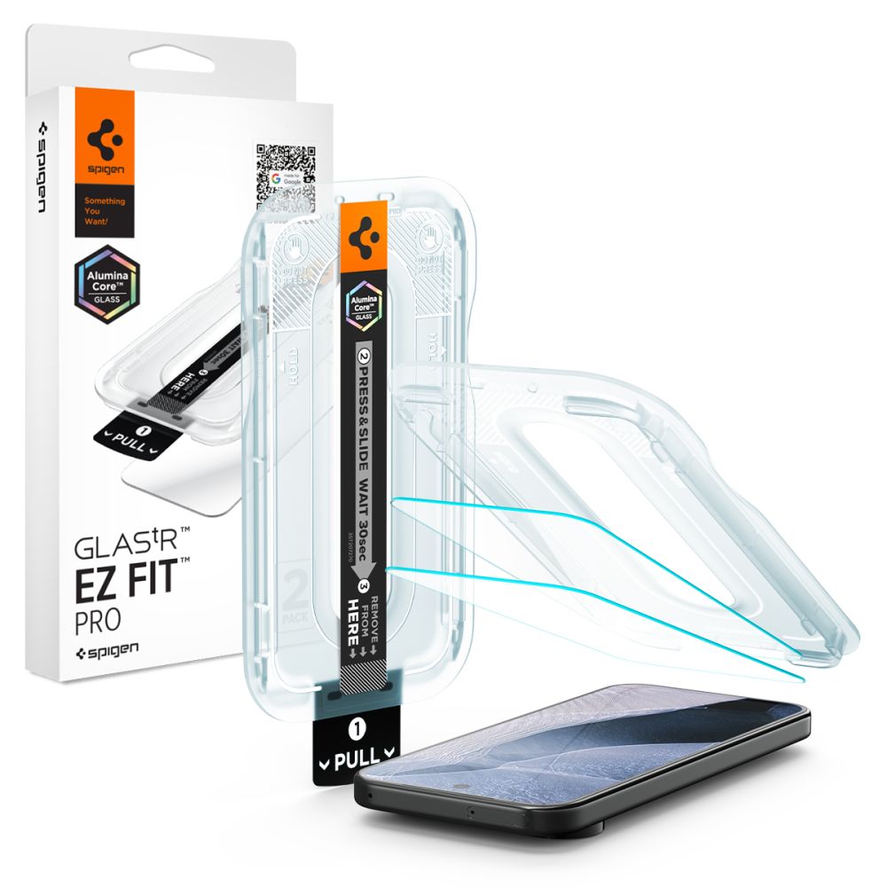 Spigen Glas.tR EZ Fit Pro 2-pak med skærmbeskyttere af hærdet glas til Google Pixel 11 / 11 Pro