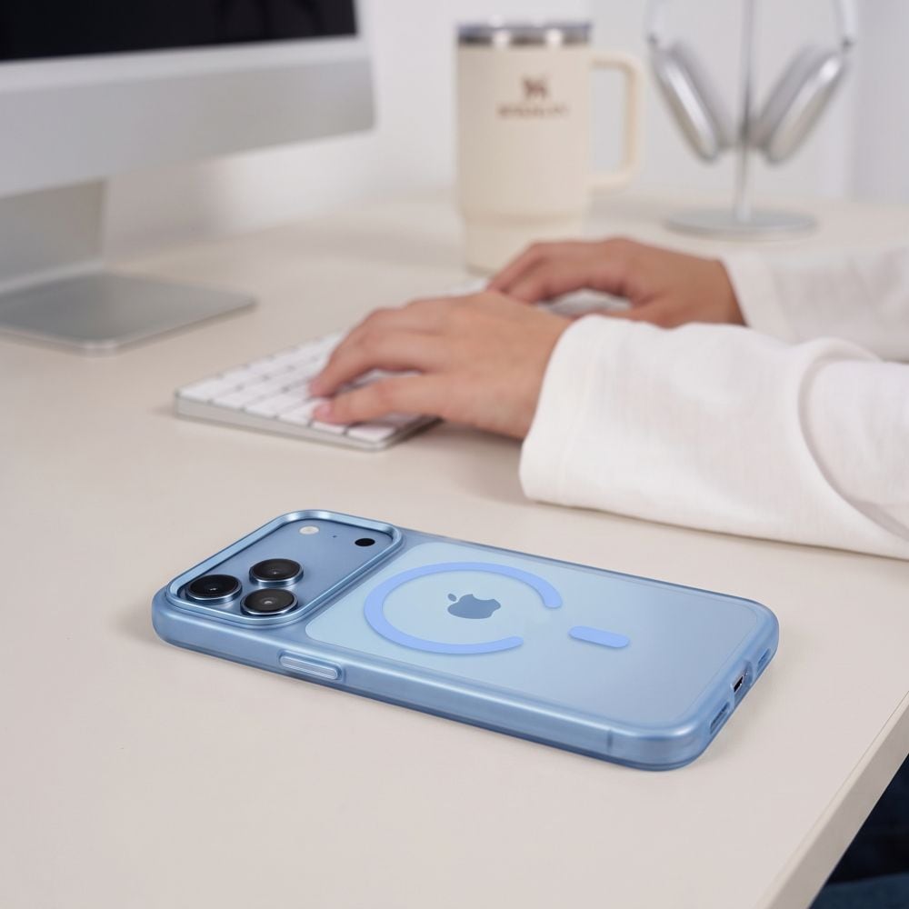 Tech-Protect MagZero MagSafe-etui til iPhone 17 Pro Max / 18 Pro Max – lysblå, mat
