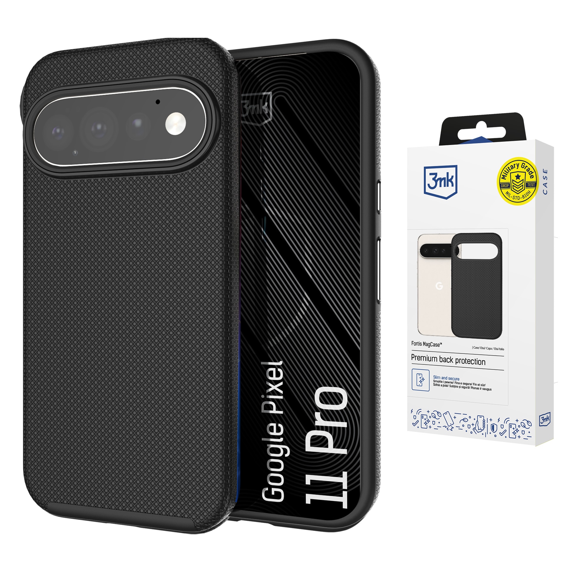 3mk Fortis MagCase til Google Pixel 11 Pro – Sort