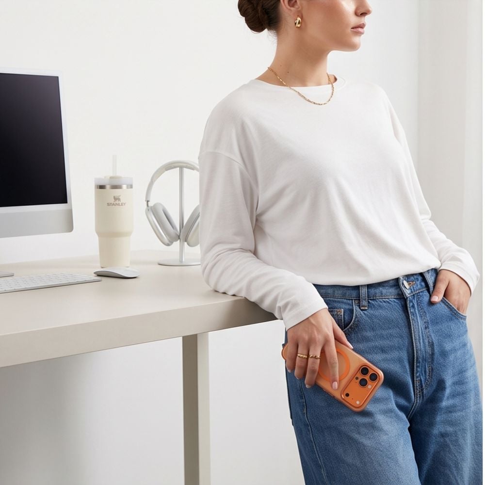Tech-Protect MagZero MagSafe-etui til iPhone 17 Pro Max / 18 Pro Max – mat orange