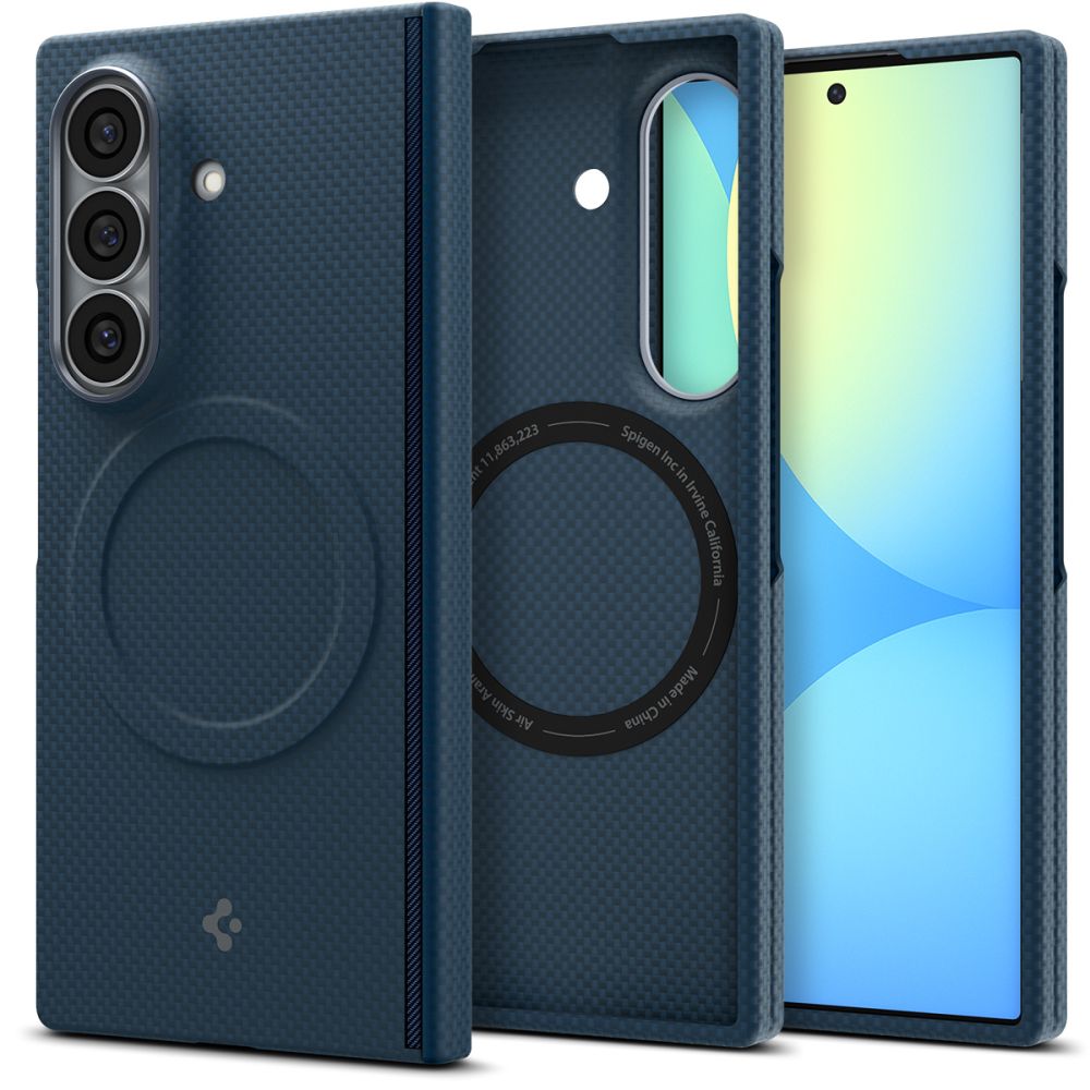 Spigen AirSkin Aramid MagFit MagSafe-etui til Samsung Galaxy Z Fold 8 Ultra – marineblå