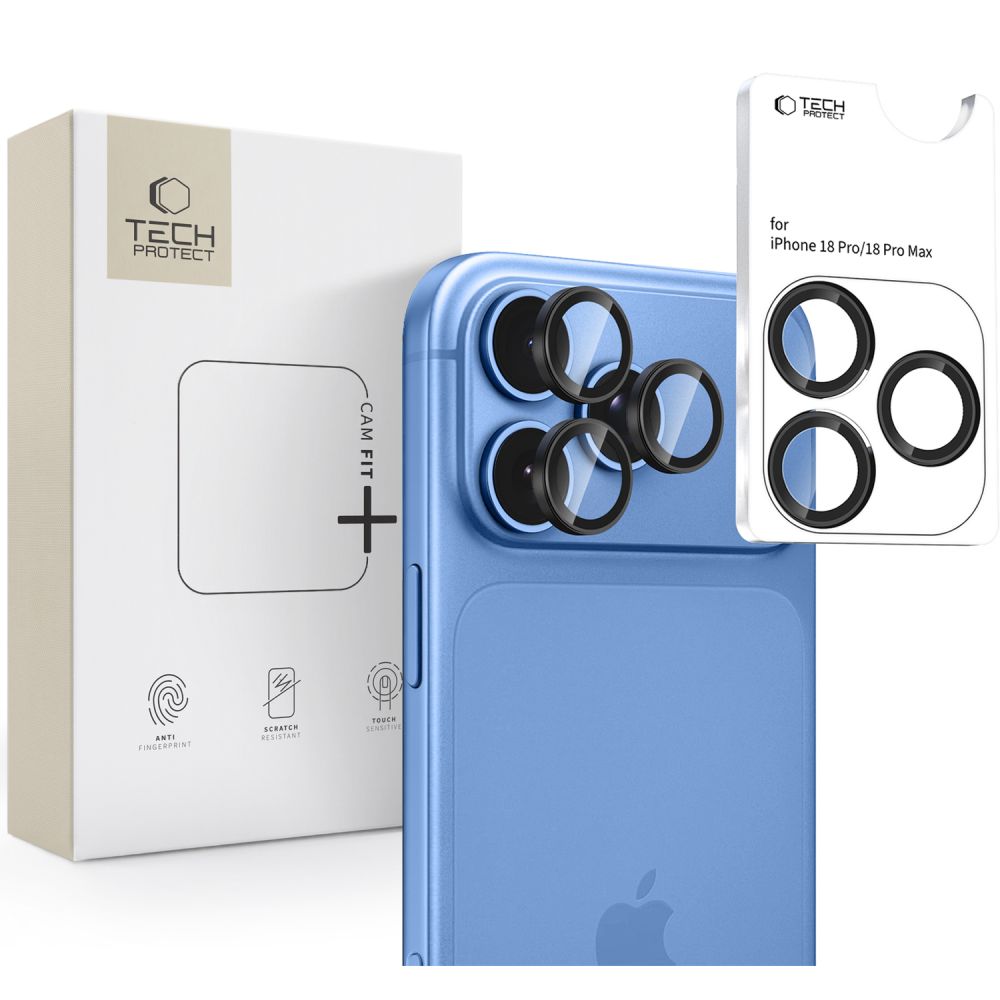 Tech-Protect Camring Fit+ kameraovertræk til iPhone 18 Pro / 18 Pro Max – Sort