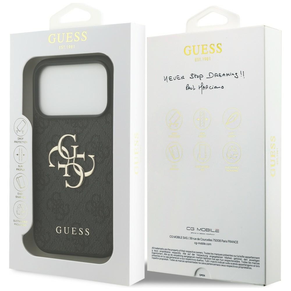 Guess 4G Big Logo-etui til iPhone 17 Pro / 18 Pro – Sort