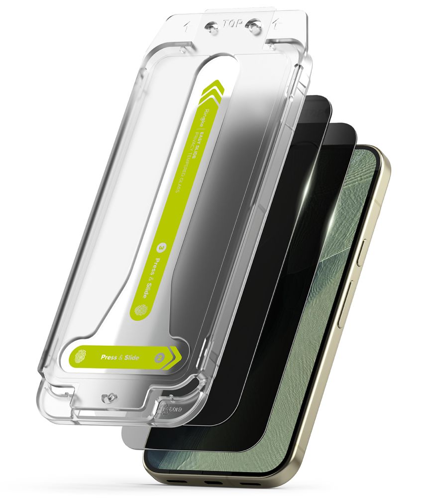 Ringke Easy Slide Privacy – 2-pak hærdet glas skærmbeskyttere til Google Pixel 9/10/11 Pro