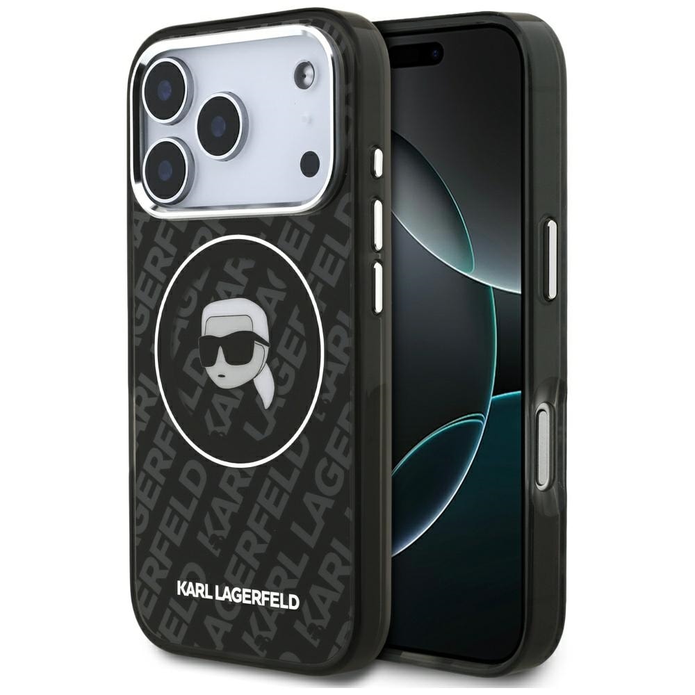 Karl Lagerfeld IML Karl Head Logo MagSafe-etui til iPhone 17 Pro Max – Sort