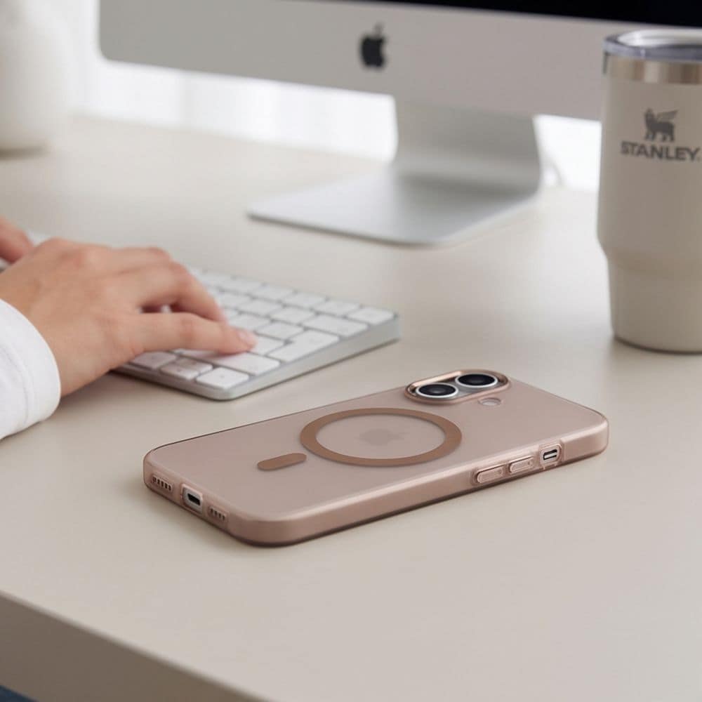 Tech-Protect MagZero MagSafe-etui til iPhone 17 – beige-brun, mat