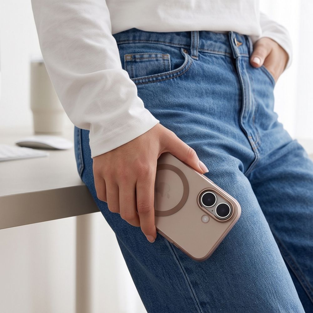 Tech-Protect MagZero MagSafe-etui til iPhone 17 – beige-brun, mat
