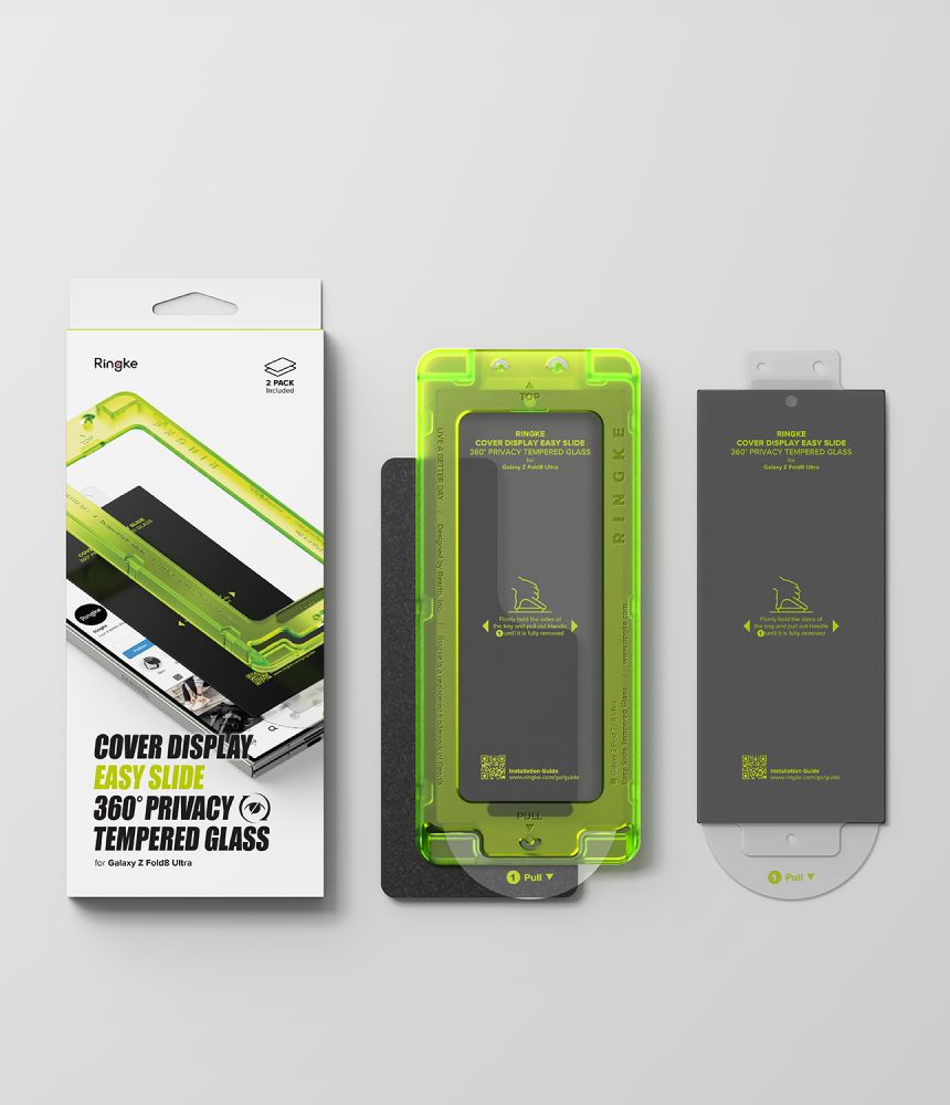 Ringke Easy Slide Privacy 360, 2-pak med hærdet glas til Samsung Galaxy Z Fold 8 Ultra