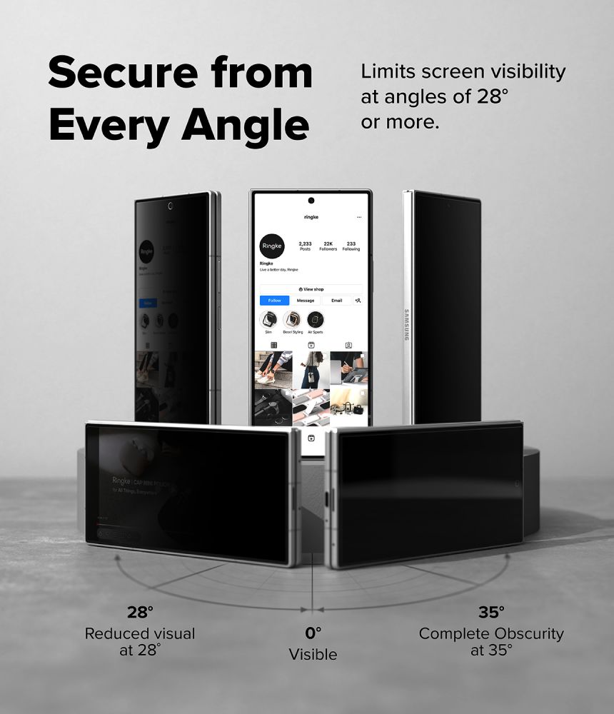 Ringke Easy Slide Privacy 360, 2-pak med hærdet glas til Samsung Galaxy Z Fold 8 Ultra