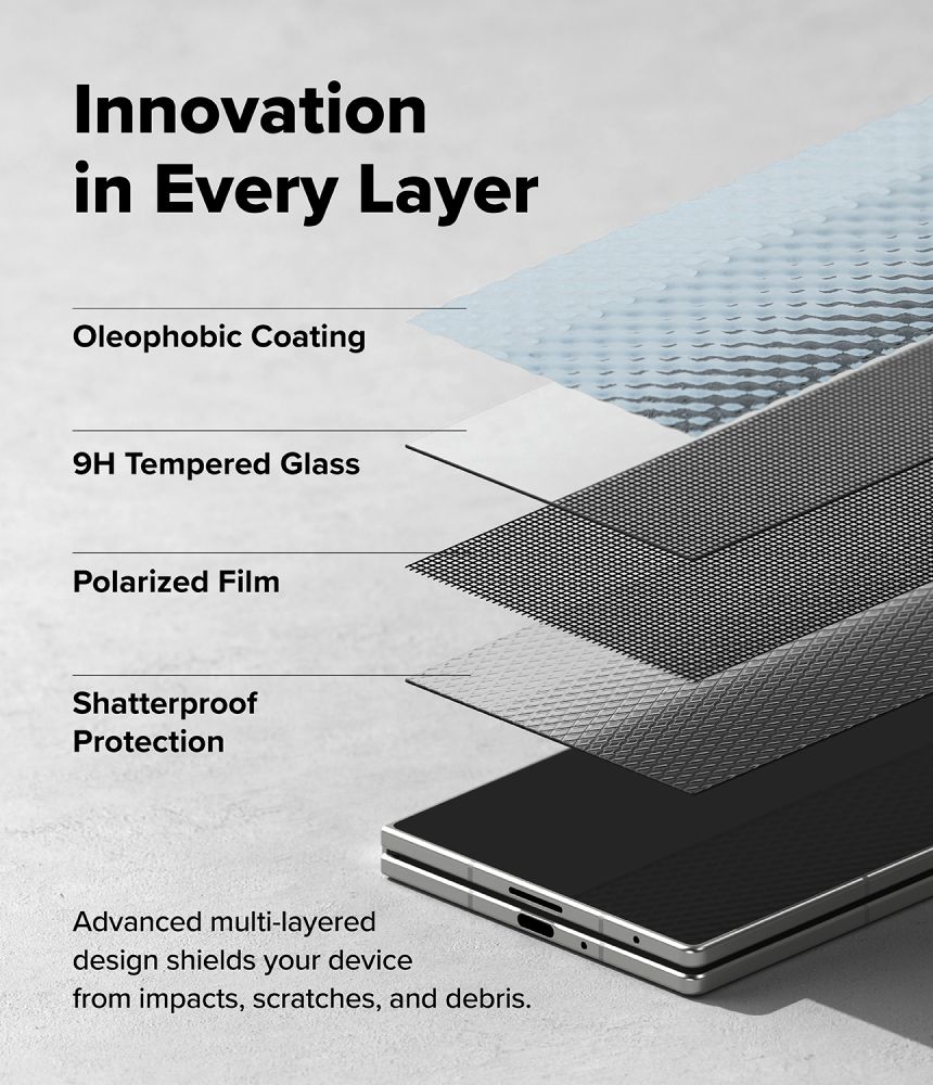 Ringke Easy Slide Privacy 360, 2-pak med hærdet glas til Samsung Galaxy Z Fold 8 Ultra
