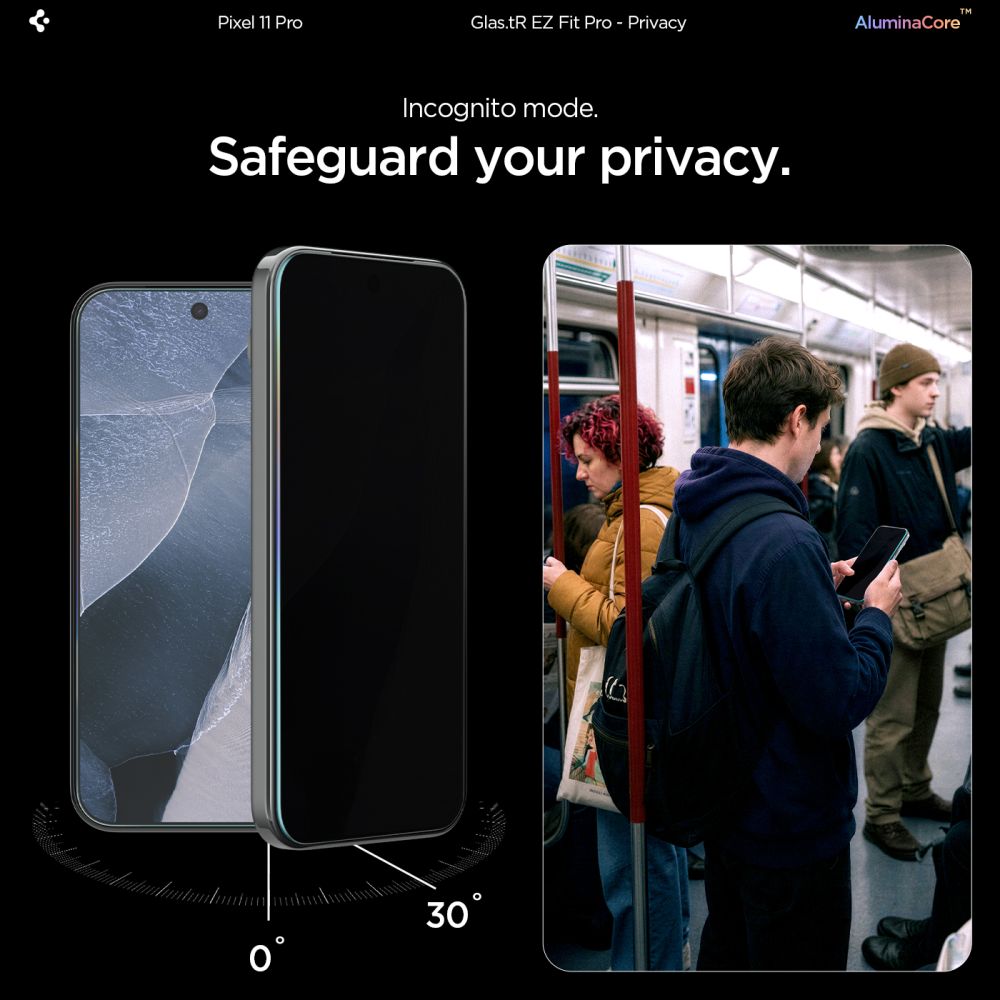 Spigen Glas.tR EZ Fit Pro HD Privacy 2-pak hærdet glas til Google Pixel 9/9 Pro/10/10 Pro/11/11 Pro