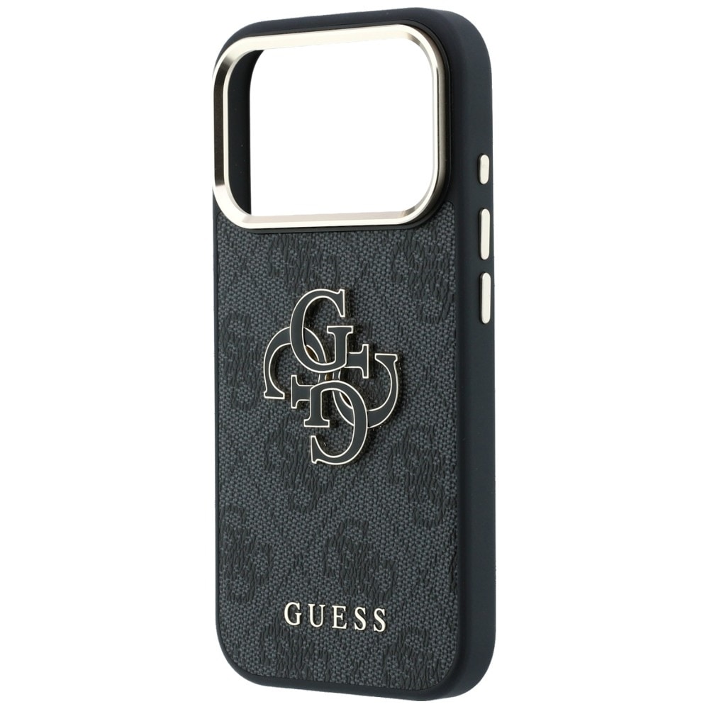 Guess 4G & Big Resin-logo-etui til iPhone 17 Pro / 18 Pro – Sort