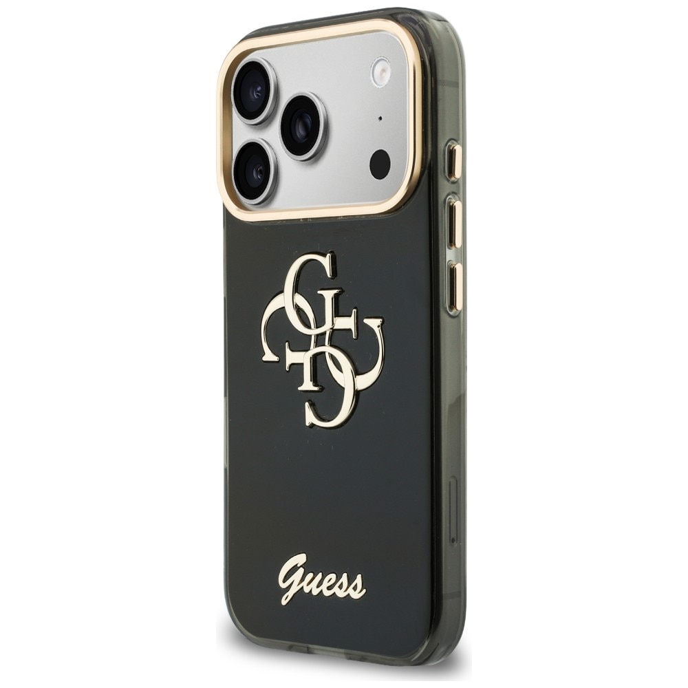 Guess IML 4G Script metaletui til iPhone 17 Pro Max / 18 Pro Max – Sort