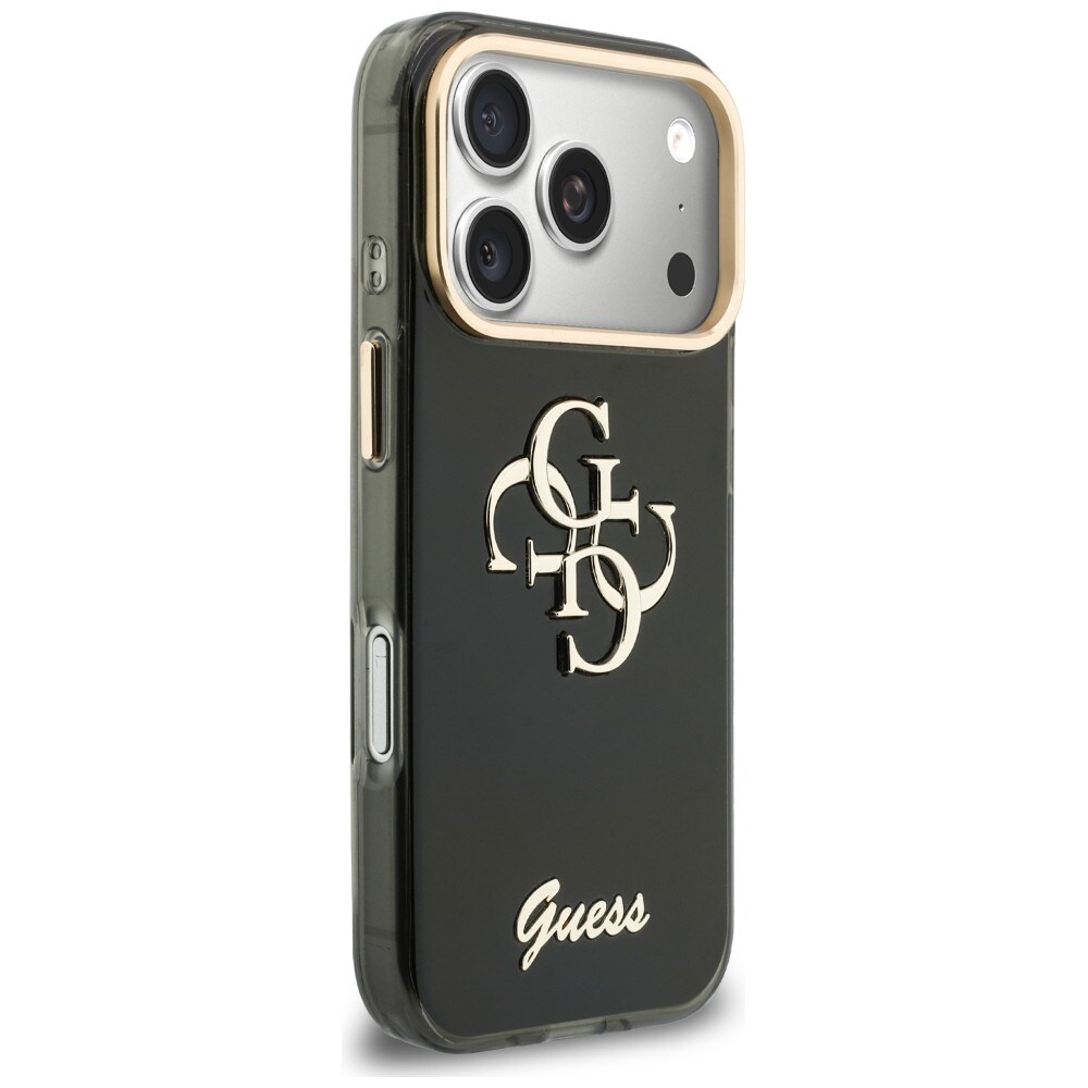 Guess IML 4G Script metaletui til iPhone 17 Pro Max / 18 Pro Max – Sort