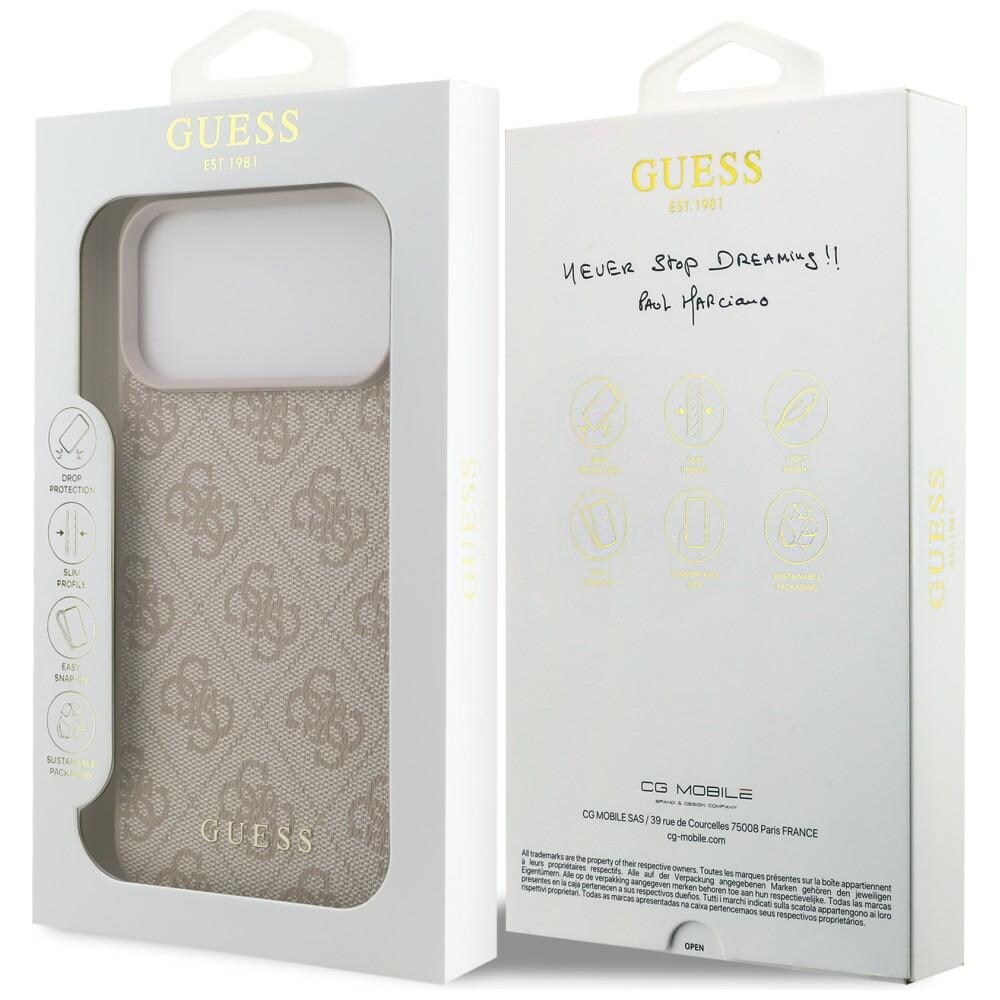 Guess 4G Classic-etui til iPhone 17 Pro Max / 18 Pro Max – lyserød