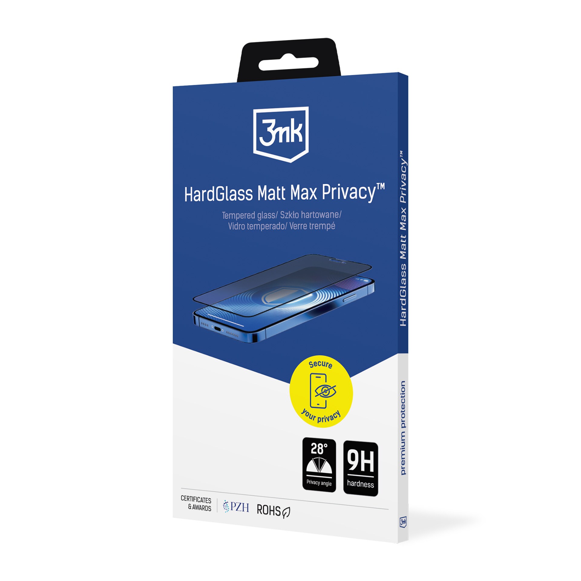3mk HardGlass Matt Max Privacy hærdet glas til iPhone 18 Pro Max