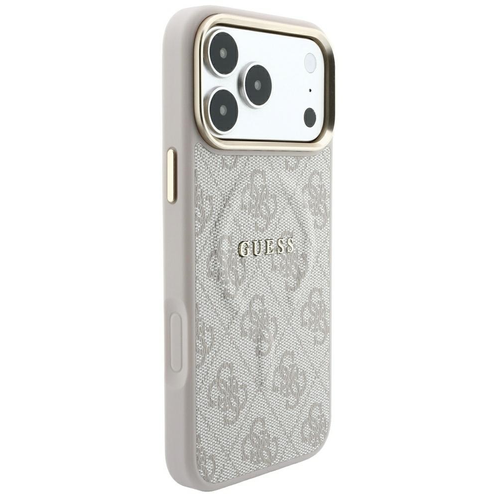 Guess præget 4G Classic MagSafe-etui til iPhone 17 Pro Max / 18 Pro Max – lyserød
